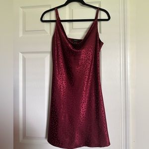 Burgundy Cowl Neck Dress